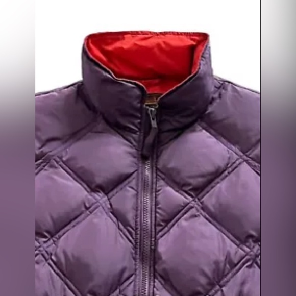 EDDIE BAUER Vintage Women’s Petite M Quilted Goose Down Purple Plum Vest N236 - Picture 9 of 12